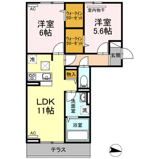 フレッチェ・ボスコⅤ【103号室】の間取り