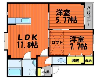 オアシス参番館【202号室】の間取り