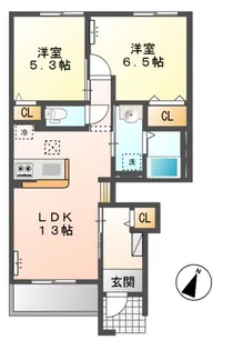 ワタリ グランディA【1階】の間取り