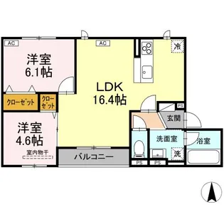 ラフィネ西桜町【2階】の間取り
