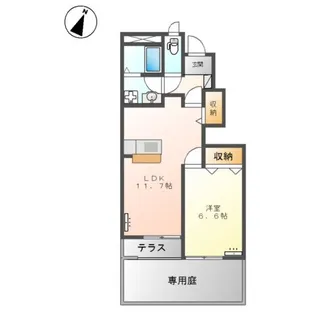 ヴァンルージュⅡ【1階】の間取り