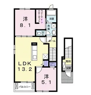 ルーベル太田C【2階】の間取り