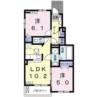 サンシャインハウスⅣB【1階】の間取り