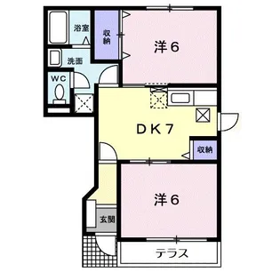 グランデール B【1階】の間取り