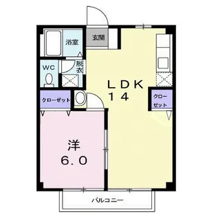 コーポ サンスカイE【1階】の間取り