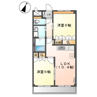 サンパレス【2階】の間取り