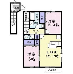 サンライズ川原 C【2階】の間取り