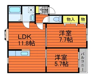 オアシス参番館【203号室】の間取り