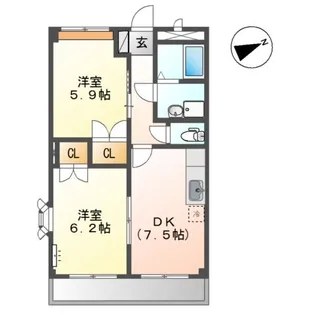 グランディール【2階】の間取り