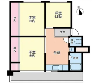 ヴィラナリー木太Ⅱ 2号棟【403号室】の間取り