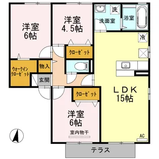 グレイスヒルズ蔵王 C棟【103号室】の間取り