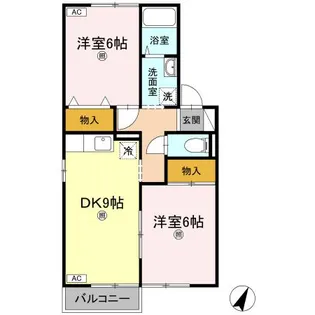 サニーコーポA棟【A202号室】の間取り