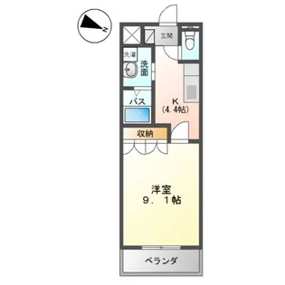 カントリードール【1階】の間取り
