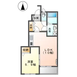 ヴェルジェⅡ【1階】の間取り