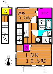 サンフォーレストⅡ【201号室号室】の間取り