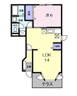 クレストハイムC【1階】の間取り