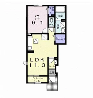 モンテ・リーヴル【1階】の間取り