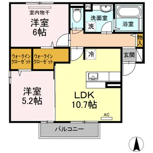 フェリーチェB棟【2階】の間取り