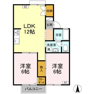 サンハイツM B棟【202号室】の間取り