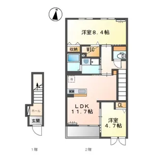 ル・シャンテノール【2階】の間取り