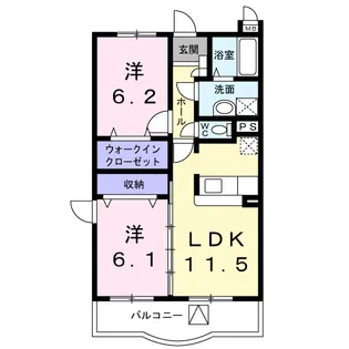 グラシオッソブローテ【2階】の間取り
