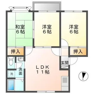 ゆめタウン・ヴィヴィ C【201号室】の間取り