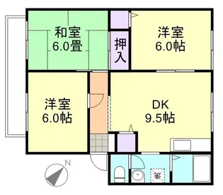 サンライフ中島 A棟【202号室】の間取り