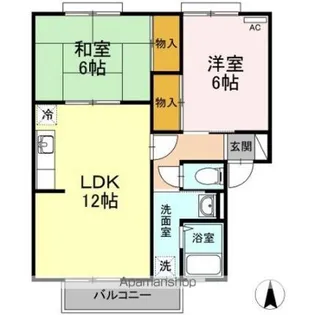 ビラ芳翠 A【1階】の間取り