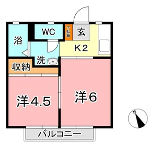 AKASAKI APARTMENT【2階】の間取り