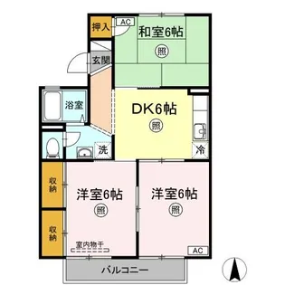 ジョイファミリー総社 B棟【203号室】の間取り