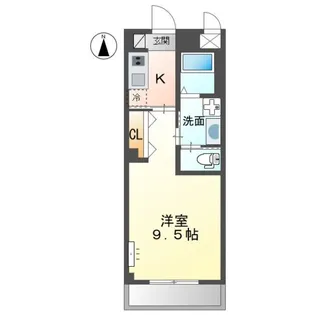 ユニヴァリィ高松中央【3階】の間取り