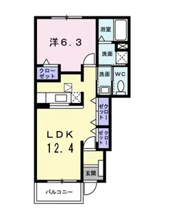 レジデンス ヒロB【1階】の間取り