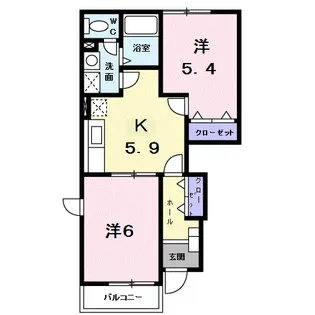 ヴィラ エンゼルA【1階】の間取り