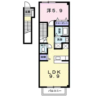 コーポフォレストⅡ A【2階】の間取り