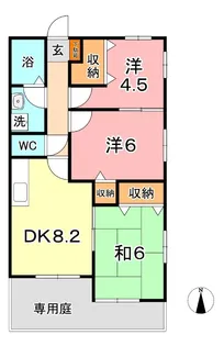 テラスハマB棟【101号室】の間取り