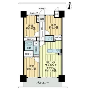 アルファスマート倉敷平田【9階】の間取り