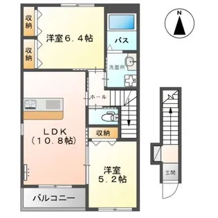 エルシオン百石【2階】の間取り