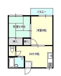 元成コーポ【2階】の間取り