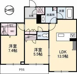 シャーメゾンステージ大島【103号室】の間取り