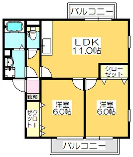 LA・AKI 【Ⅱ102号室】の間取り