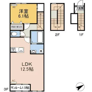 メゾンドリヴァージュA棟【302号室】の間取り