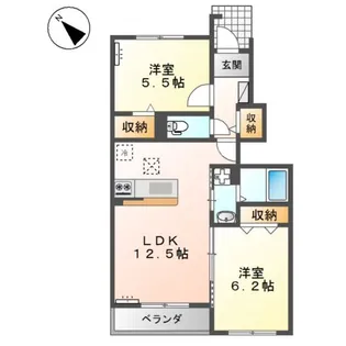 フルール・ド・スリジェ【1階】の間取り