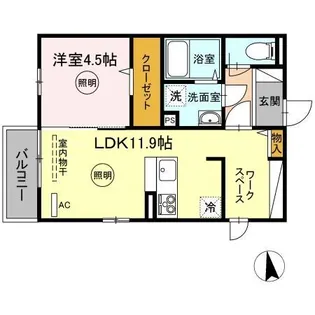 リバーフィールド【201号室】の間取り