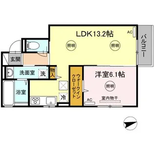 グアイス・ブラン【1階】の間取り