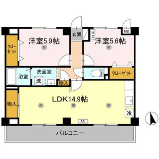 ハピネス三条【302号室】の間取り