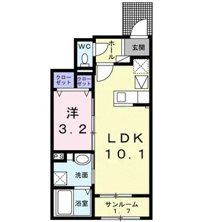 コート エスポア【1階】の間取り