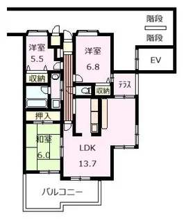 セレスト御門【7階】の間取り