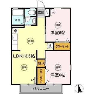 セジュール屋島【101号室】の間取り
