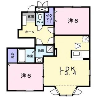 ベル・ソレイユD【1階】の間取り