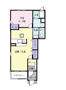 フラット ハイム D【1階】の間取り